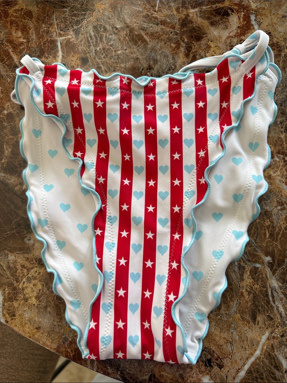 Source Unknown Red & White Striped Star Print Bikini Set - Picture 3 of 5